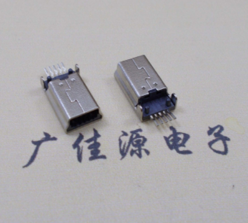临沂MINI USB公头 5pin端子贴板带柱 10.7mm体长