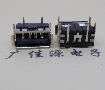 临沂usb接口 2p端子A母 10.0卧式 四脚插短体