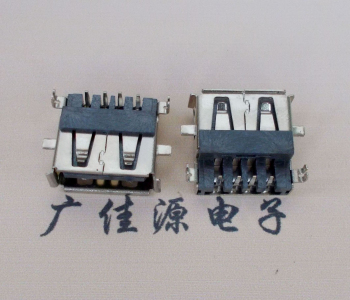 临沂AF USB母座90度 DIP沉板3.9/4.9 耐高温有卷边