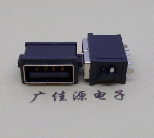 临沂usb2.0立式防水母座直插4pinA口型防水IP67级