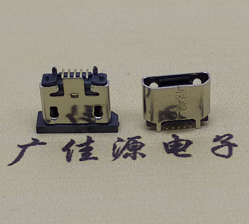 临沂micro usb5p母座立式贴板H=5.1无边有柱
