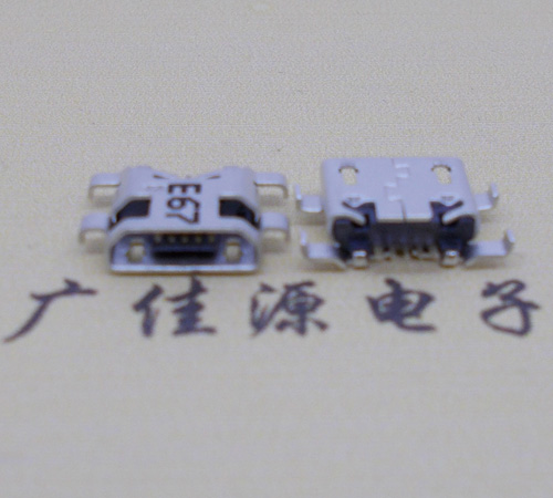 临沂Micro usb 反向沉板1.2mm接口四脚插直边无导位