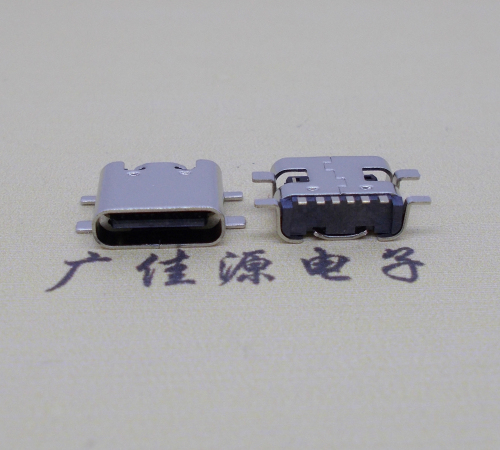 临沂Type-C6P母座四脚全贴无弹片连接器