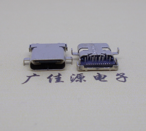 临沂卧式沉板usb 3.1 type-c24p母座,端前插后贴smt连接器
