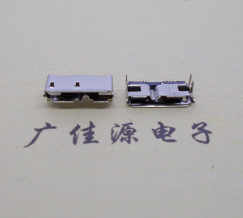 临沂micro usb 3.0 10pin母座双接口带卷边四脚插板