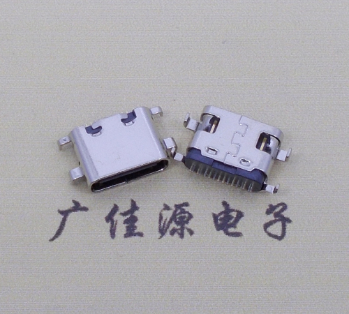 临沂type c16p沉板母座破板0.8mm/1.0mm/1.2mm/1.6mm四脚插板端子SMT总体长度L=6.5mm