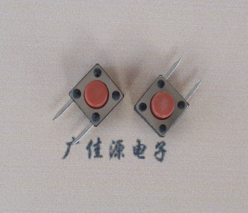 临沂原装进口质量6*6*6侧插两脚轻触开关红色按钮塑胶头