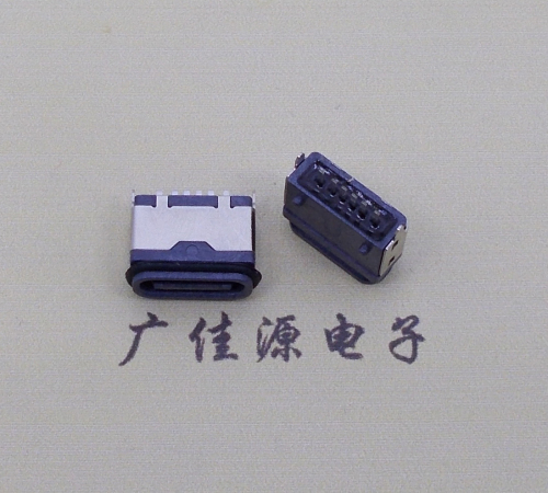 临沂usb type c6p防水立插母座两脚插带定位柱